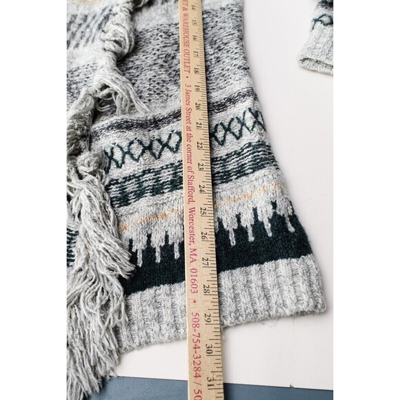 Cabi XS open front fringe southwest light gray cardigan prairie western - Picture 5 of 6